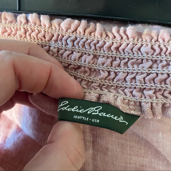 EUC Eddie Bauer A-line Full Length Pink Linen Skirt sz Large w/ POCKETS! - Picture 6 of 7